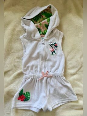 Disney Small World Minnie Mouse Terry Romper Size 2 Tropical